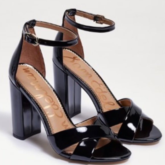 Sam Edelman Black Block Heeled Ankle Strap Sandals -- Size 7 - Picture 1 of 7